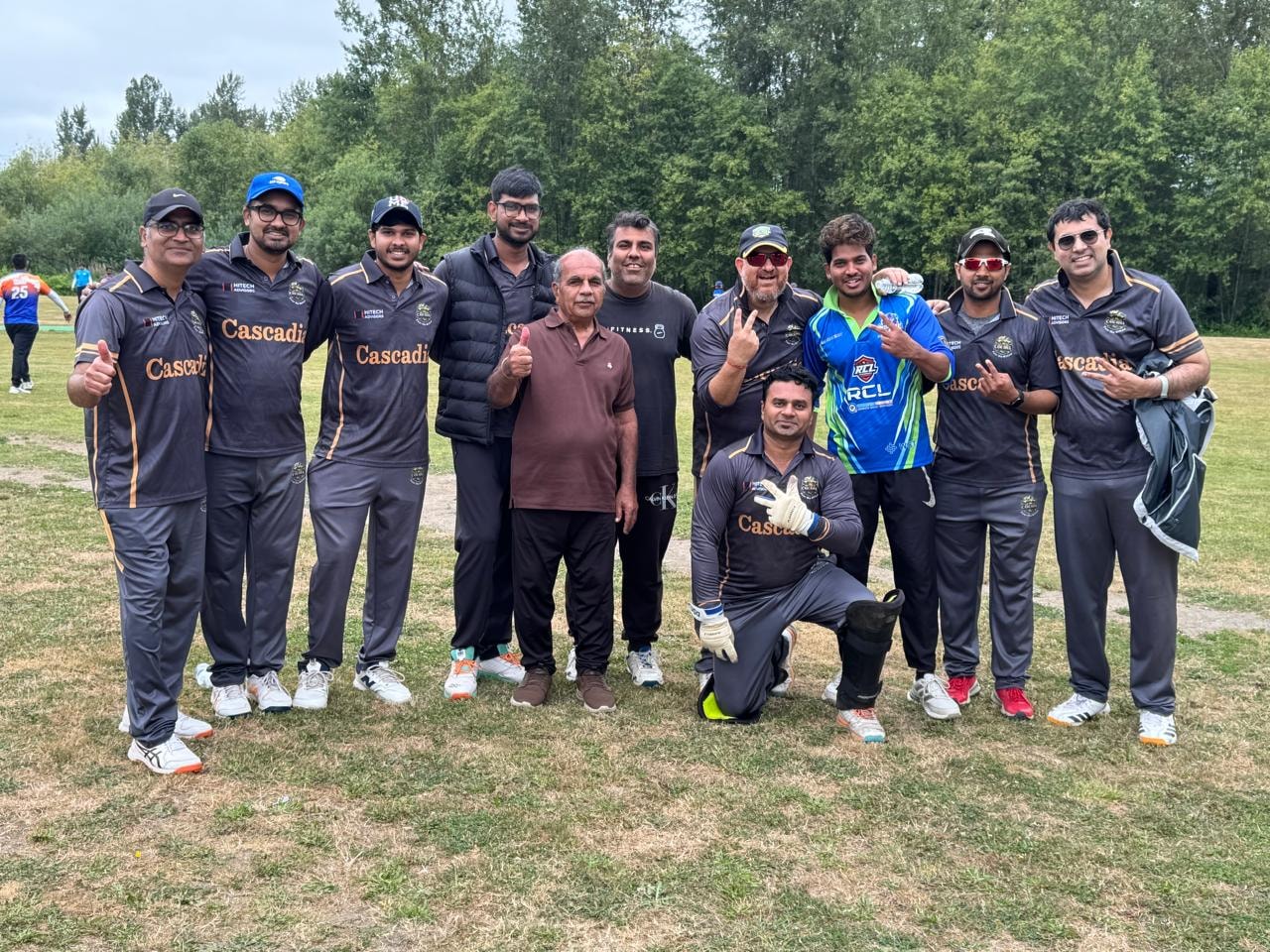 Cricket players at practice